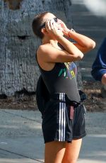 KATE HUDSON Shows Haircut on the Set Sister in Los Angeles 08/21/2017