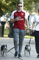 KATE MARA and Jamie Bell Walks Their Dogs in Silverlake 08/12/2017