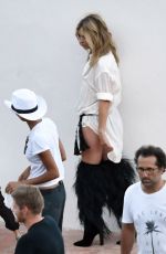 KATE MOSS on the Set of a Photoshoot in Capri 07/28/2017