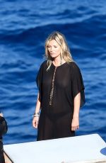 KATE MOSS on the Set of a Photoshoot in Capri 07/28/2017