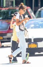 KATIE HOLMES Out for Coffee in New York 08/20/2017