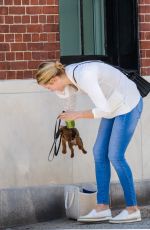 KELLY RUTHERFORD Out with Her Dog in New York 08/16/2017