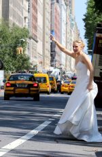 KRISTEN BELL as a Runaway Bride on the Set of Like Father in New York 08/30/2017