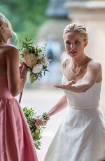 KRISTEN BELL in Wedding Dress on the Set of Like Father in New York 08/28/2017