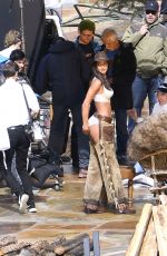 LAIS RIBEIRO on the Set of VS Holiday Catalog in Aspen 08/15/2017