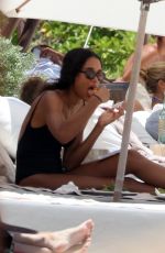 LAURA HARRIER and ALYCIA DEBNAM-CAREY in Swimsuit on the Beach in Tulum 08/13/2017
