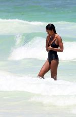 LAURA HARRIER and ALYCIA DEBNAM-CAREY in Swimsuit on the Beach in Tulum 08/13/2017