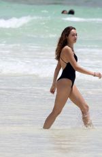 LAURA HARRIER and ALYCIA DEBNAM-CAREY in Swimsuit on the Beach in Tulum 08/13/2017