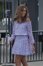LILI SIMMONS on the Set of Extra in Los Angeles 08/15/2017