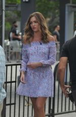 LILI SIMMONS on the Set of Extra in Los Angeles 08/15/2017