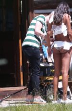 LILY ALDRIDGE, STELLA MAXWELL, JASMINE TOOKES and LAIS RIBEIRO on the Set of VS Ad Campaign in Aspen 08/14/2017