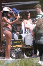 LILY ALDRIDGE, STELLA MAXWELL, JASMINE TOOKES and LAIS RIBEIRO on the Set of VS Ad Campaign in Aspen 08/14/2017