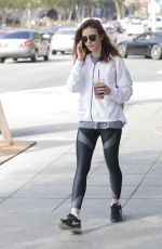 LILY COLLINS After Her Workout in Beverly Hills 08/17/2017