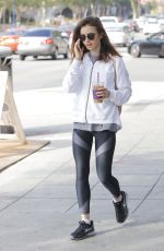 LILY COLLINS After Her Workout in Beverly Hills 08/17/2017
