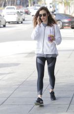 LILY COLLINS After Her Workout in Beverly Hills 08/17/2017
