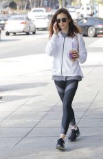 LILY COLLINS After Her Workout in Beverly Hills 08/17/2017