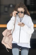 LILY COLLINS Heading to a Gym in West Hollywood 08/11/2017