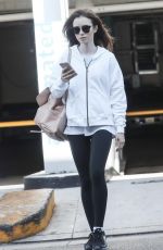 LILY COLLINS Heading to a Gym in West Hollywood 08/11/2017