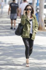 LILY COLLINS Leaves a Gym in Beverly Hills 08/28/2017