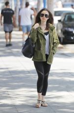 LILY COLLINS Leaves a Gym in Beverly Hills 08/28/2017