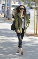 LILY COLLINS Leaves a Gym in Beverly Hills 08/28/2017