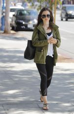 LILY COLLINS Leaves a Gym in Beverly Hills 08/28/2017