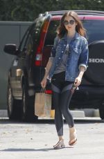 LILY COLLINS Out for Lunch after Her Workout in West Hollywood 07/31/2017