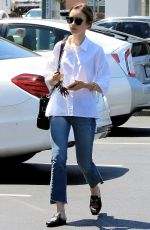 LILY COLLINS Out for Lunch in Los Angeles 08/18/2017