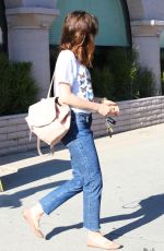 LILY COLLINS Out Shopping in Beverly Hills 08/22/2017