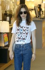 LILY COLLINS Out Shopping in Beverly Hills 08/22/2017