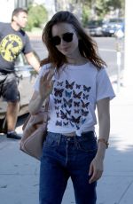 LILY COLLINS Out Shopping in Beverly Hills 08/22/2017