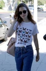 LILY COLLINS Out Shopping in Beverly Hills 08/22/2017