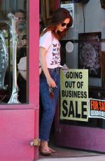 LILY COLLINS Out Shopping in Beverly Hills 08/22/2017