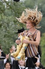 LILY JAMES on the Set of Mamma Mia: Here We Go Again 08/24/2017