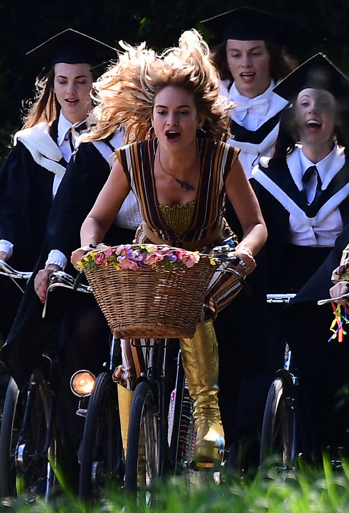 Lily James On The Set Of Mamma Mia Here We Go Again 08 24 2017 Hawtcelebs