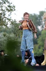 LILY JAMES on the Set of Mamma Mia: Here We Go Again 08/24/2017