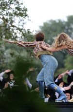 LILY JAMES on the Set of Mamma Mia: Here We Go Again 08/24/2017