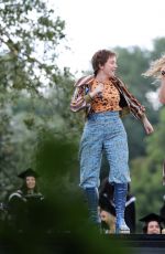 LILY JAMES on the Set of Mamma Mia: Here We Go Again 08/24/2017