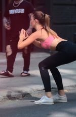 LORENA RAE in Tights Out and About in New York 08/20/2017