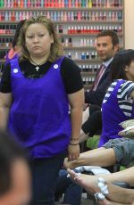LORI LOUGHLIN at a Nail Salon in Beverly Hills 07/18/2017