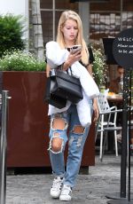 LOTTIE MOSS in Ripped Jeans Out in London 08/04/2017