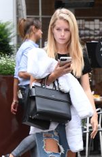 LOTTIE MOSS in Ripped Jeans Out in London 08/04/2017