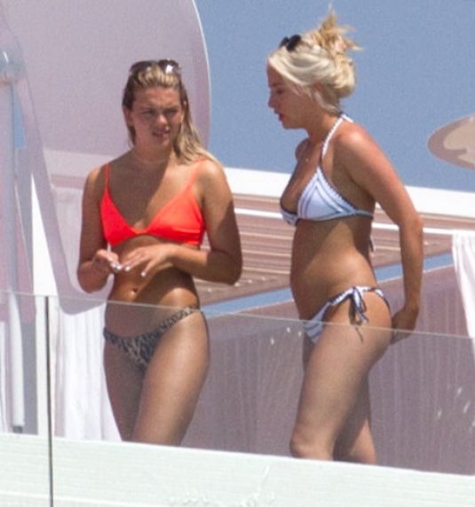 LOUISA JOHNSON and CHLOE PAIGE in in Bikinis on Vacation in Ibiza 08/18/2017