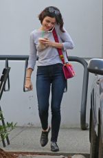 LUCY HALE Leaves Starbucks in Burnaby 08/10/2017