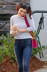 LUCY HALE Leaves Starbucks in Burnaby 08/10/2017