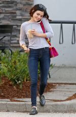 LUCY HALE Leaves Starbucks in Burnaby 08/10/2017