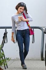 LUCY HALE Leaves Starbucks in Burnaby 08/10/2017