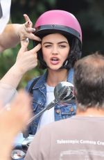 LUCY HALE on a Vespa on the Set of Life Sentence in Vancouver 08/11/2017