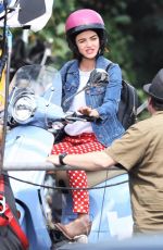 LUCY HALE on a Vespa on the Set of Life Sentence in Vancouver 08/11/2017