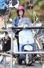 LUCY HALE on a Vespa on the Set of Life Sentence in Vancouver 08/11/2017